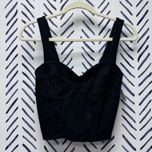 Anthropologie Black Lace Bustier Top - XS